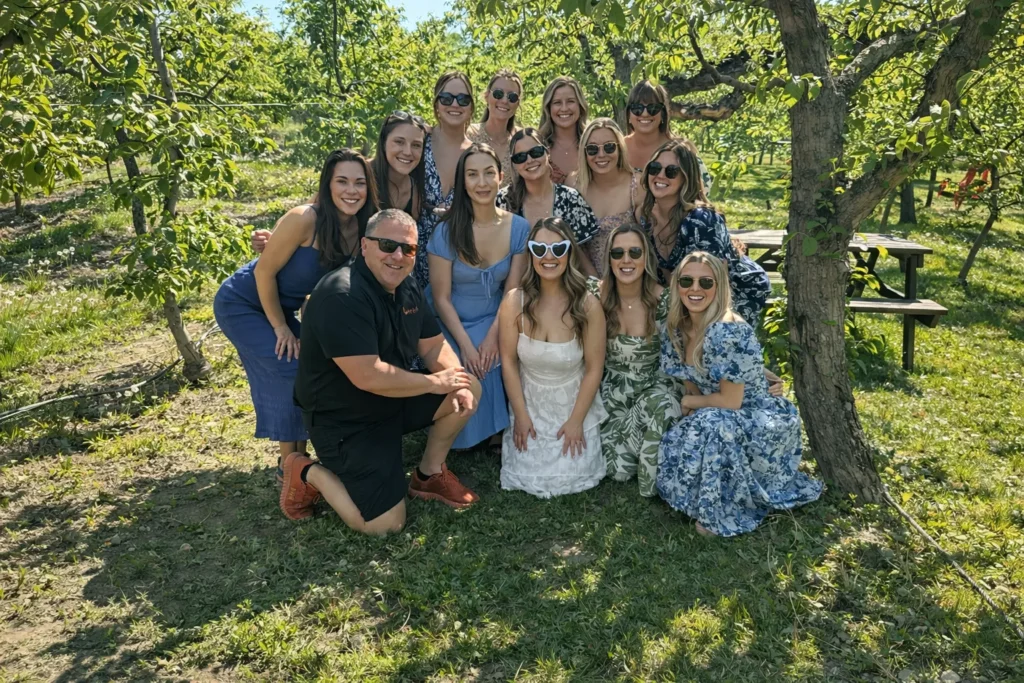 Group of ladies in Apple Orchard at The View